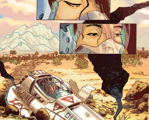 la primissima pagina del fumetto di fantascienza Futura